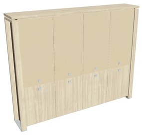 Dulap înalt Verno+ 260 x 46 x 210 cm, uși combinate, salcâm / vanilie