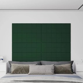 Panouri de perete 12 buc. verde inchis 90x30 cm textil 3,24 m   12, Verde inchis, 90 x 30 cm