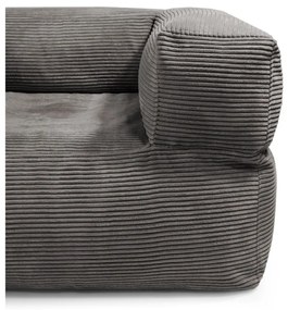 Fotoliu bean bag maro cu tapițerie din catifea reiată MooG – SLOWDOWN