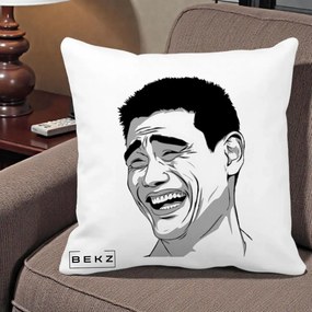 Perna Decorativa Yao Ming Meme, 40x40 cm, Alba Mata, Husa Detasabila, Perna Inclusa, BEKZ®
