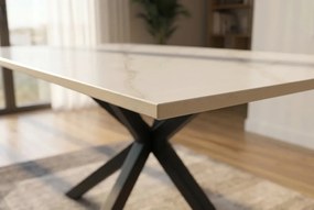 Masa dining cu blat ceramic GALAXIE Alb 180x90cm