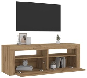 vidaXL Noptiere cu lumini LED, 2 buc.,Stejar artizanal, 60x35x40 cm