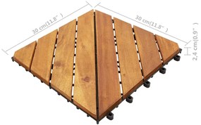 Placi pardoseala, 10 buc., 30x30 cm, lemn masiv de acacia Maro, 10, Model 3