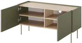Dulap TV Desin 120 cm cu picioare metalice - stejar maslin / nagano