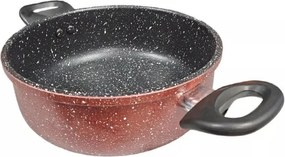 Cratita cu capac din sticla Rosberg R51318G22, 22x8,5 cm, 2.8 L, Finisaj marmura, Inductie, Bordeaux melange