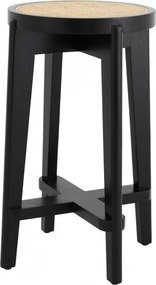 Scaun de bar din lemn finisaj negru design modern Dareau, H-67cm 114382 HZ