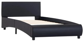 285451 vidaXL Cadru de pat, negru, 100 x 200 cm, piele ecologică
