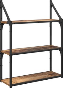 vidaXL Raft de perete Lemn Vechi 60 x 21 x 78,5 cm Lemn compozit
