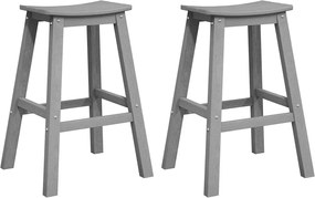 vidaXL Scaun de bar 2 pcs Gri deschis 52 x 43 x 73,5 cm HDPE