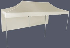 Pavilion de grădină  3x6m – din aluminiu, 1 perete lateral, Bej