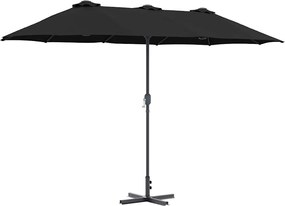 vidaXL Parasol de Grădină Negru 370 x 197 x 239 cm