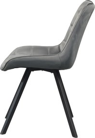 Scaun de sufragerie, ţesătură Velvet gri închis/negru, SAMIRA