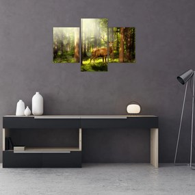 Tablou cu cerbul în pădure (90x60 cm)