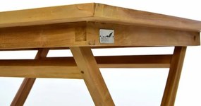 Masă de grădină din lemn DIVERO, lemn de tec, 80 x 80 cm