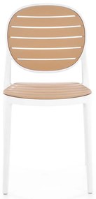 Scaun plastic K529 alb/natur