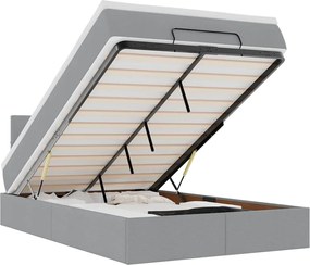 vidaXL Pat otoman cu saltea țesătură gri deschis 120x190 cm