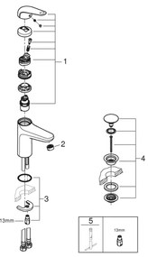 GROHE 24327001 - Baterie pentru lavoar SWIFT, mărime M, crom lucios