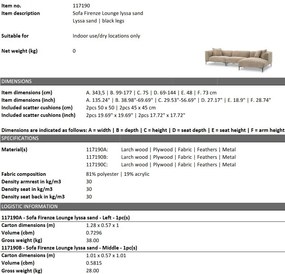 Canapea, Coltar modern design LUX Firenze, Lyssa sand