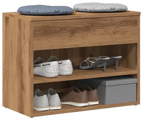 vidaXL Banchetă pantofar stejar artizanal 60x30x45 cm, lemn prelucrat