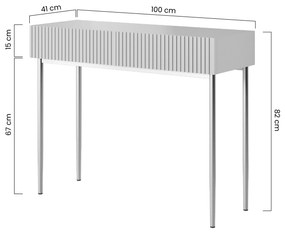 Masă de toaletă modernă Nicole - MDF salvie / picioare negre