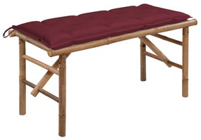vidaXL Bancă de grădină pliabilă cu pernă, 118 cm, bambus