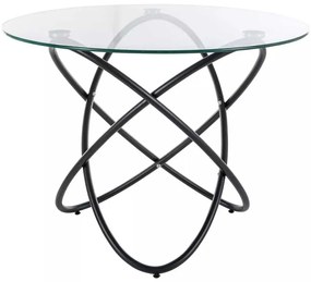 Masă de bucătărie Acuto, transparent / negru