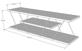 COMODA TV ARCHITECT, 120X30X33 CM, ANTRACIT, CADRU METAL, PAL MELAMINAT 18 MM