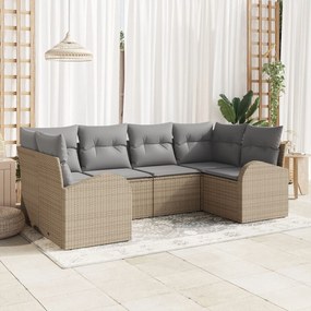 vidaXL Set de canapele pentru grădină 6 pcs Bej Rattan poli