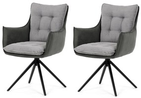 Set de scaune de sufragerie cu mecanism deîntoarcere DCH-D1345 GREY2, 2 buc.