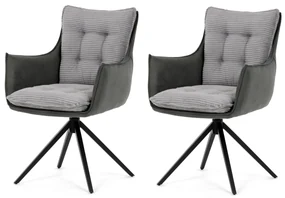 Set de scaune de sufragerie cu mecanism deîntoarcere DCH-D1345 GREY2, 2 buc.