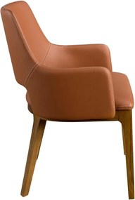 Scaun design LUX, Nuc, Piele sintetica, Brown