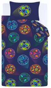 Lenjerie de pat pentru copii albastră pentru pat dublu 200x200 cm Bright Football – Catherine Lansfield