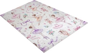 BAMBINO 61600 covor lavabil Balerina, pentru copii anti-alunecare - cremă / roz