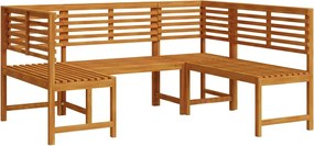 vidaXL Set de Bănci pentru Grădină 3 pcs Maro Lemn Solid de Acacia
