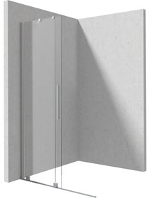 Paravan dus sticla securizata walk-in cu usa glisanta, 100x195 cm, otel slefuit, Deante Prizma Otel slefuit, 1000x1950 mm