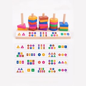 Jucărie Montessori din lemn cu sortator de forme