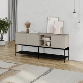 Comodă neagră/crem 180x80x40 cm Amira – Marckeric