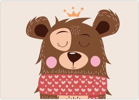 Tablou - Teddy ursuleț cu eșarfă roșie (70x50 cm)