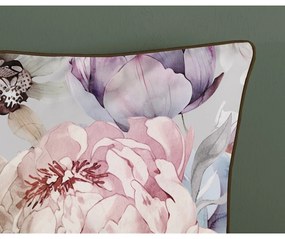 Lenjerie de pat gri-maro din bumbac satinat pentru pat de o persoană, extinsă 140x220 cm Colinda – Descanso