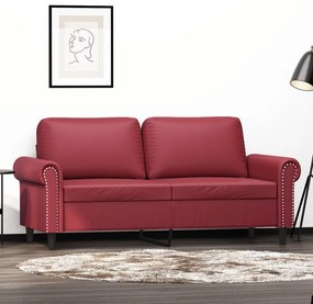 vidaXL Canapea cu 2 locuri, roșu vin, 140 cm, piele ecologică