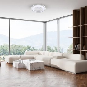 Plafonieră LED dimabilă cu ventilator ZONDA LED/48W/230V argintiu + telecomandă