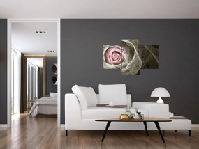 Tablou - Abstract trandafir roz deschis roz (90x60 cm)