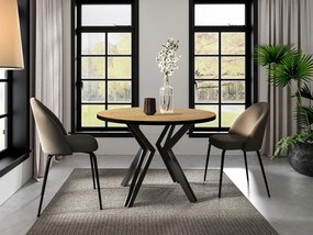 Masă sufragerie extensibilă Relkona (Negru + Stejar craft auriu) (pentru 2-6 persoane). 1105404