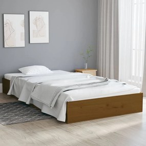 820060 vidaXL Cadru de pat, maro miere, 90x200 cm, lemn masiv