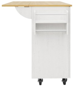 Insulă de bucătărie cu blat rabatabil, Alb | Aosom Romania