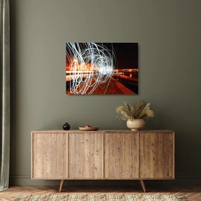 Tablou pe sticlă cu valuri de lumini (70x50 cm)