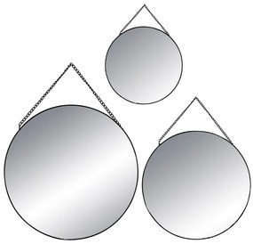 Oglinzi decorative în formă rotundă, set de trei oglinzi suspendate în diferite dimensiuni - Atmosphera Créateur d'intérieur