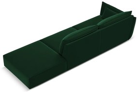 Canapea verde-închis cu tapițerie din catifea, cu colț pe partea stângă 264 cm Vanda – Mazzini Sofas
