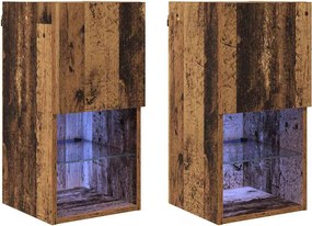 vidaXL Șifonieri pentru TV montate pe perete 2 pcs Lemn vechi