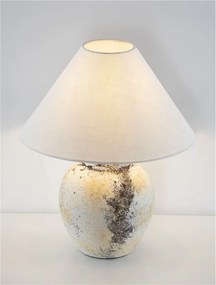 Veioza decorativa, Ceramica, Tesatura, Alb, LUPE